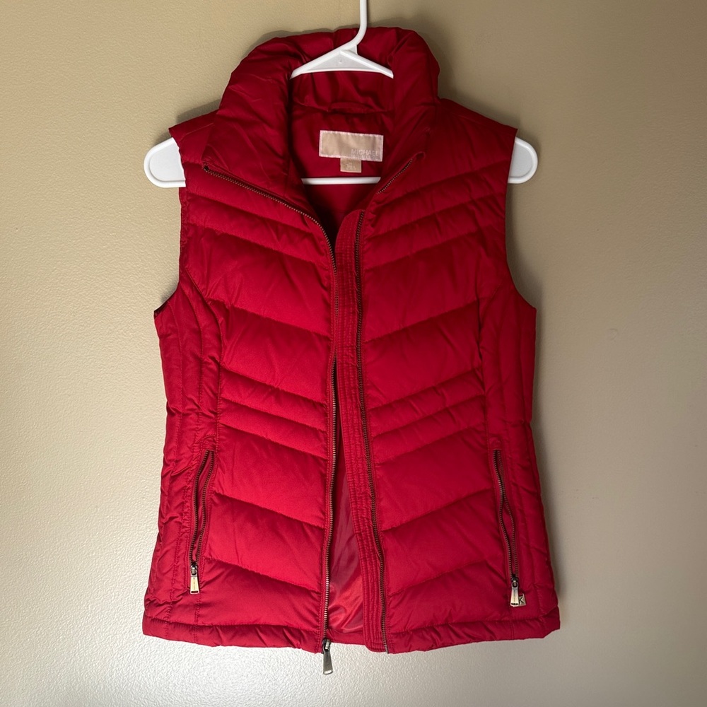 Michael Kors Red Quilted Vest